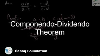 ComponendoDividendo Theorem Math Lecture  Sabaqpk [upl. by Siva]