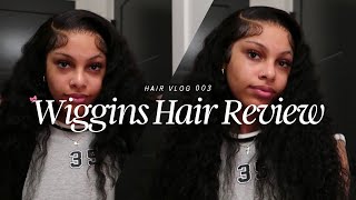 A CURLY WIG INSTALL PRE PLUCKED PRE BLEACHED FRONTAI WIG  LOOSE DEEP WAVE FT WIGGINS HAIR [upl. by Nimrahc]