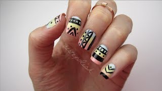 Easy Tribal Print Nails [upl. by Kragh]