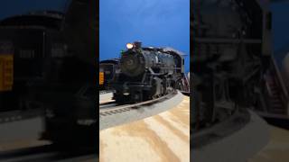 PRR Mikado passing by trains oscaletrains modeltrains steamtrain pennsylvaniarailroad [upl. by Grider]