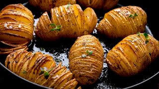 Perfectly Crispy Hasselback Potatoes How to Make the a next level Potato Side Dish [upl. by Ecnadnak904]