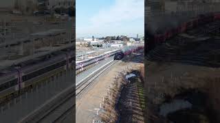 Steam Locomotive K183 passing a stationary modern VLocity Train railway train history [upl. by Ydnelg909]