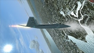 FSX F22 Extreme Aerobatic Display backflipscobras [upl. by Zilber]