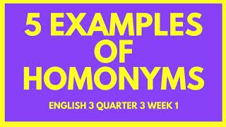 Homonyms With 15 Examples [upl. by Milena]