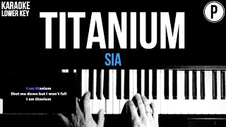 Sia  Titanium Karaoke LOWER KEY Slowed Acoustic Piano Instrumental Cover Lyrics [upl. by Zehe35]