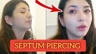 SEPTUM PIERCING  How to cry with nose piercing tutorial [upl. by Yllom]