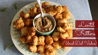 Lentil Fritters  Urad Dal Vadas  Uzhunnu Vada  South Indian Snacks  VEGAN [upl. by Naynek]