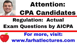 Regulation CPA Actual Exam Format Questions from AICPA  CPA Exam Practice Questions default [upl. by Eta]