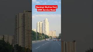 Narsingi Skyline from ORR Service Road hyderabadrealestate narsingiflats narsingi Kokapet [upl. by Trutko524]