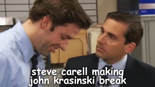 the office bloopers steve carell making john krasinski break for 8 mintutes straight  Comedy Bites [upl. by Mychael978]