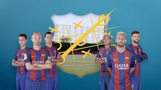 Tictactoe Messi Piqué amp Neymar vs Iniesta Sergio amp Denis [upl. by Chellman]