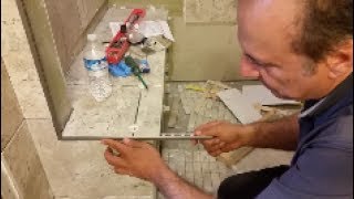 How To Cut Aluminum Trim  For Tile Outside Corner Threshold  The Easy Way [upl. by Siryt]