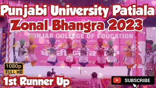 1st Runner Up  Punjabi University Patiala Campus Bhangra 2023 [upl. by Elie]