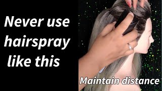 How to use hair spray  right method to use hairspray  gayatri makeover [upl. by Leicam]