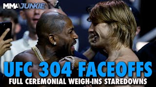 UFC 304 Full Fight Card Faceoffs GreenPimblett MokaevKape Get Heated  Ceremonial Weighins [upl. by Wolfort]