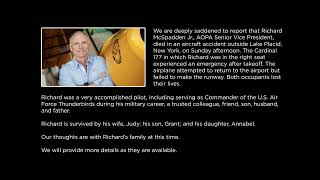 AOPA Mourns Death of Richard McSpadden [upl. by Ylaek419]