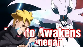 Boruto Awakens Momoshiki Rinnegan ability in Boruto two blue vortex manga [upl. by Enatan132]