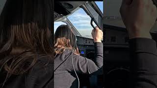 Female pilots Takeoff cockpit view [upl. by Arbas]