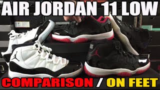 Air Jordan 11 BRED Low vs High Comparison amp On Feet Review [upl. by Aiuqcaj305]