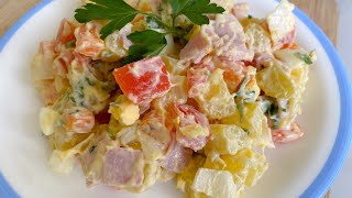 Salade de pommes de terre œufs et jambon recette simple et délicieuse [upl. by Okia]