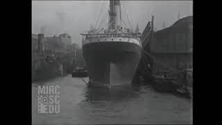 RMS Olympic Arrives in New York 1922  Rare Footage [upl. by Ahselak]