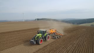 Aussaat im Erzgebirge 2022 mit Claas und Mzuri Technik [upl. by Adnuahsor]