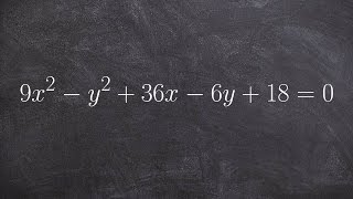 Convert to a hyperbola to standard form to find foci vertices center and asymptotes [upl. by Lion473]