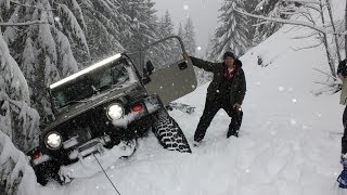 Deep Snow Wheeling Jeep Wrangler Oregon Cascades Extreme 4x4 [upl. by Eatnom]