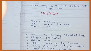 Write an Agenda  Example of Agenda  Niftys English [upl. by Bridget]