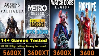 AMD Ryzen 5600X vs 3600XT vs 3600X vs 3600 Benchmark RTX 3080 14 Games Tested  Ryzen 5600 vs 3600 [upl. by Talmud13]