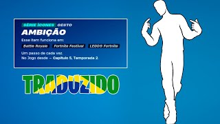 TRADUÇÃO DO EMOTE  AMBIÇÃO  FORTNITE [upl. by Esra]