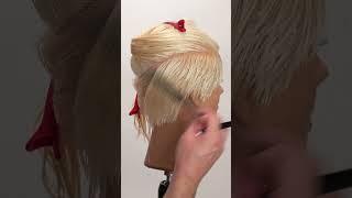 Long Pixie Haircut with Bangs Tutorial with a Razor and Scissors shorts short [upl. by Hairahcez]