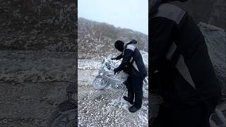 The whole bike got frozen in the snow 😱 shortsfeed viralvideo viralshort [upl. by Halihs774]