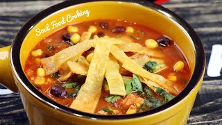 How to make the BEST Tortilla Soup  Chicken Tortilla Soup Recipe [upl. by Derte]