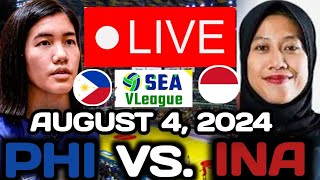 PHILIPPINES VS INDONESIA LIVE 🔴 AUGUST 4 2024  SEA VOLLEYBALL LEAGUE 2024 seavleague2024 [upl. by Sherfield]