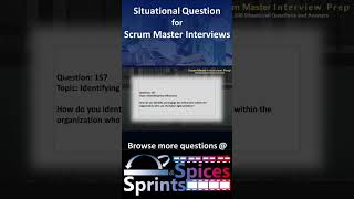 Scrum Master SM Interview Question 157 of 200 scrummasterinterview scrummaster agileinterview [upl. by Lumbye]