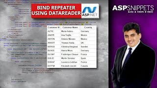 Populate Repeater using DataReader in ASPNet [upl. by Corwun742]