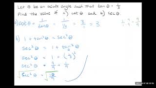 Trigonometry Right Triangle Identities Example [upl. by Mehta]