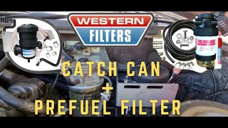 PAJERO CATCH CAN AND PREFUEL INSTALL  WESTERN FILTERS  HOW TO INSTALL CATCH CAN amp PREFUEL FILTER [upl. by Delcine767]