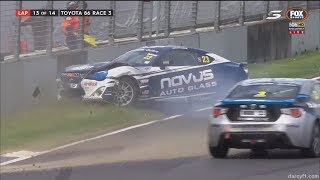 Toyota Finance 86 Championship 2017 Race 3 Pukekohe Park Raceway Jordan Baldwin Crash [upl. by Audi]