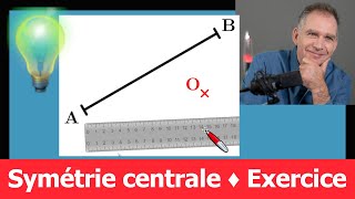 Exercice ♦ Symétrie centrale  symétrique d’un segment par rapport à un point ♦ Cinquième [upl. by Mathre230]