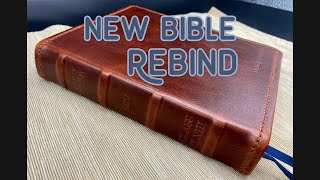 Rebinding A New Bible  Trying some new techniques including dying my own leather [upl. by Kaine]