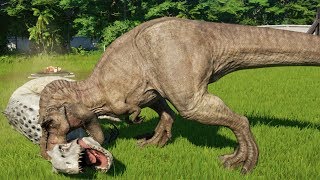 TREX MAX Vs ALL CARNIVORE DINOSAURS  Jurassic World Evolution [upl. by Searcy]