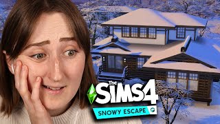 i tried building a wintery house with The Sims 4 Snowy Escape [upl. by Airdnaxila]