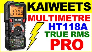 Multimètre voltmètre KAIWEETS PRO HT118A multimeter review electronic bricolage electrique [upl. by Tneicniv362]