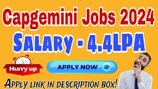 Capgemini Recruitment 2024 Hiring for Freshers Salary – Rs 4 25 LPA [upl. by Silletram960]