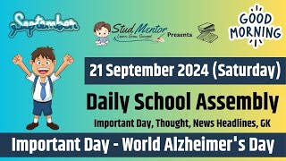 School Assembly Todays News Headlines for 21 September 2024 [upl. by Kara-Lynn]