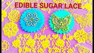 How to make Edible Sugar Lace from scratch Homemade Edible Sugar Lace Recipe [upl. by Busby452]