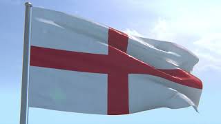 FREE Footage England Flag Waving  No Watermark  Flag of England [upl. by Nemrak296]