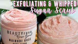 DIY WHIPPED BODY SCRUB Recipe for GLOWING SKIN  Exfoliating ROSE SUGAR [upl. by Xino380]